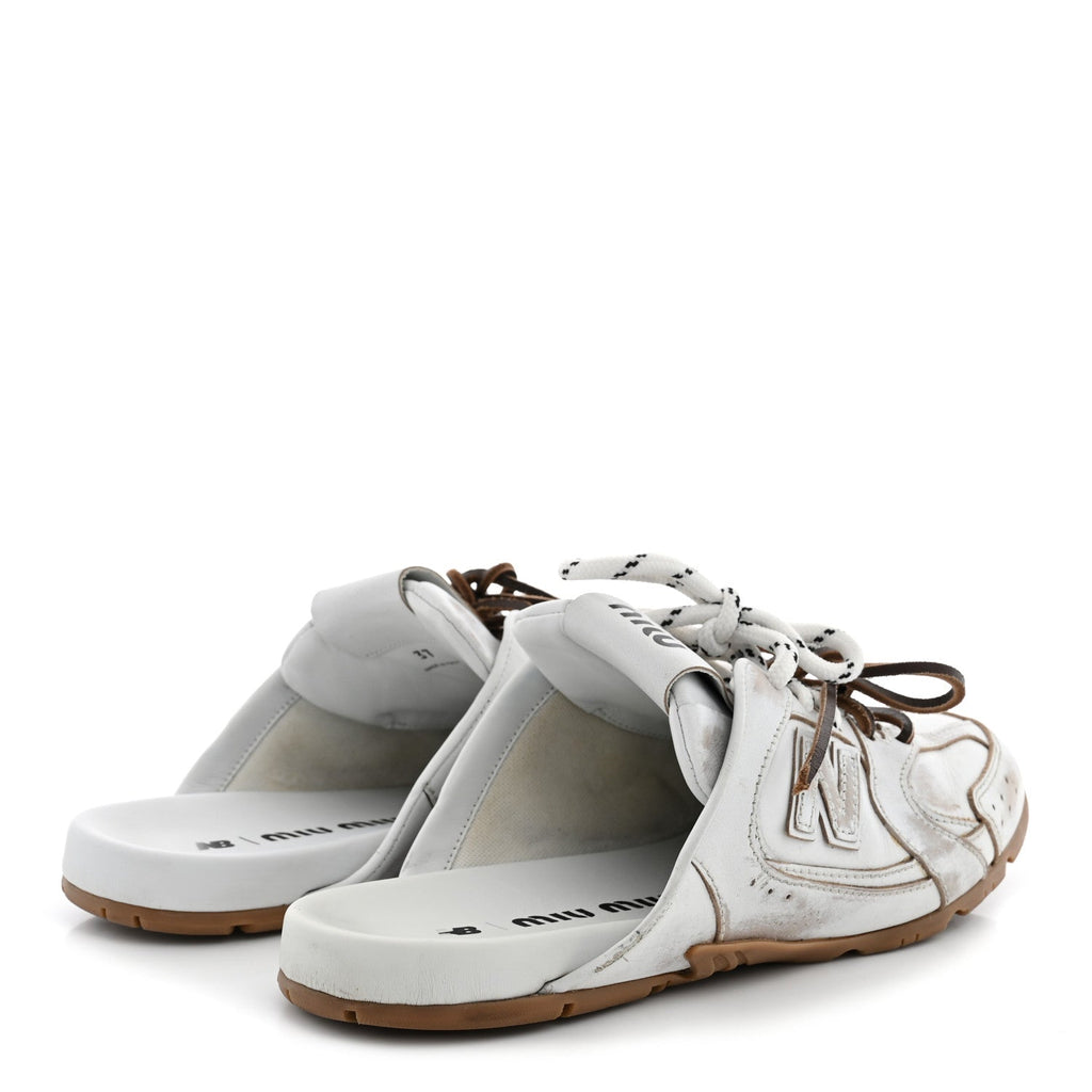 X NEW BALANCE Calfskin 530 SL Slip-On Sneaker Mules White